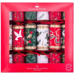 12 Days Of Christmas Christmas Crackers (Pack Of 12) - 30Cm