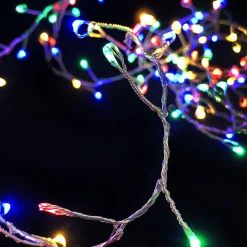 400 Led Connectable Copper Twisted Lights Multi Colour - Silver Wire