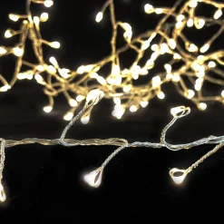 400 Led Connectable Copper Twisted Lights Warm White - Silver Wire