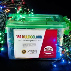 180 Led Connectable Curtain Lights Multi Colour (18 Drops)