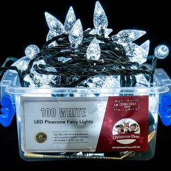 100 Led Connectable Pinecone Lights - White