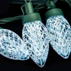 40 Led Connectable Vintage C9 Lights White - Green Wire