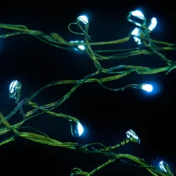 400 Led Copper Twisted Lights White - Green Wire