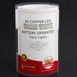 40 Led Copper Wire Battery Lights - Warm White