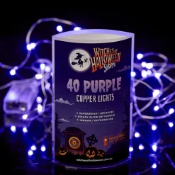 40 Led Copper Wire Battery Lights - Purple