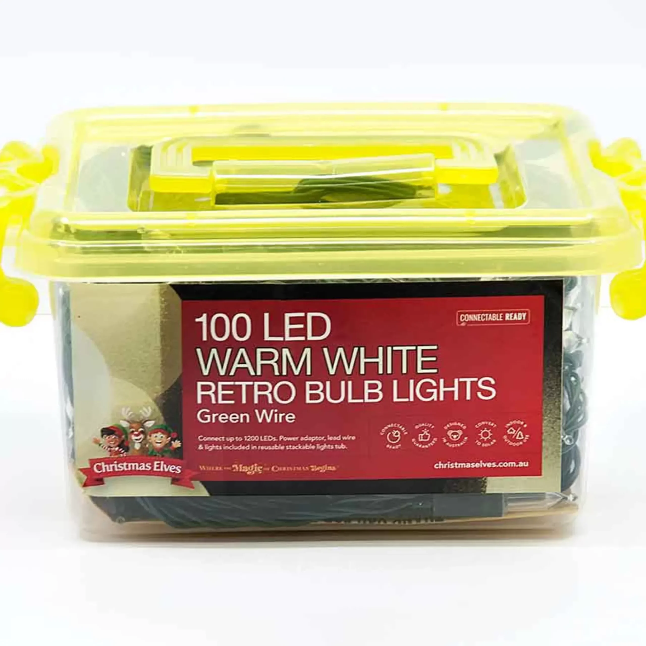 100 Led Retro Bulb Lightsi Warm White - Green Wire
