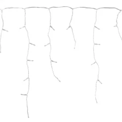 190 Led Twinkly App Controlled Smart Icicle Lights Warm White - Clear Wire