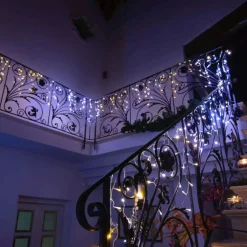 190 Led Twinkly App Controlled Smart Icicle Lights Warm White - Clear Wire