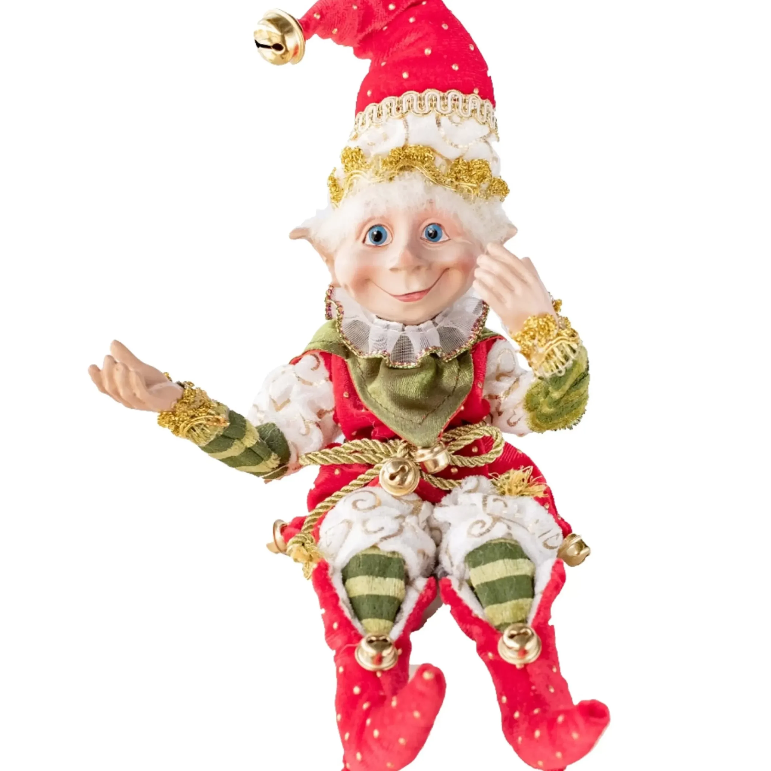 Adorable Cream Red Green Jonte Elf - 30Cm