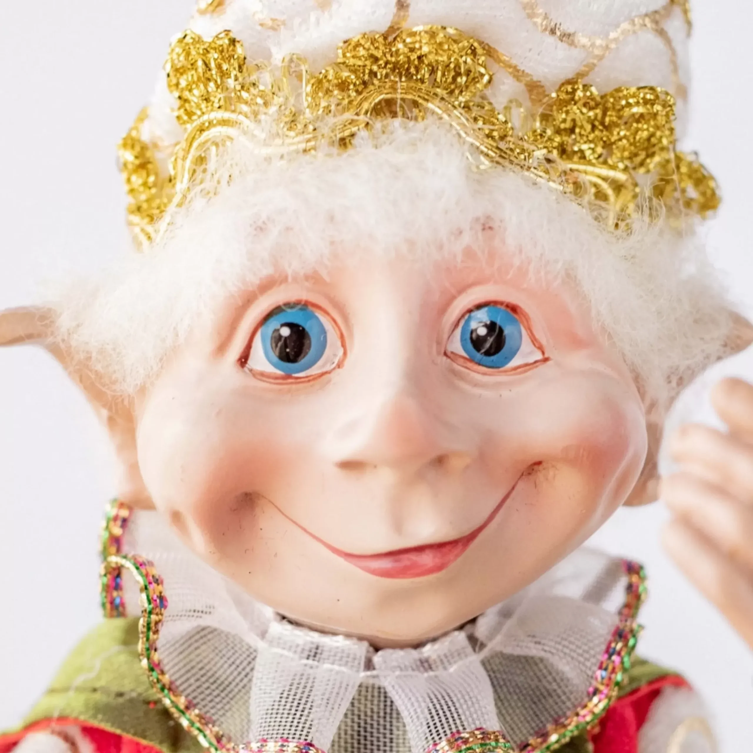 Adorable Cream Red Green Jonte Elf - 30Cm