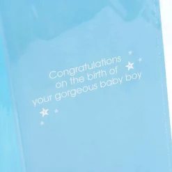 Baby Boy Text Stars Card - 17Cm