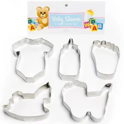Baby Shower Stainless Steel Cookie Cutter Pack - 5Pce