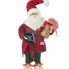 Bedtime Santa In Robe With Twas Night Before Christmas - 30.5Cm
