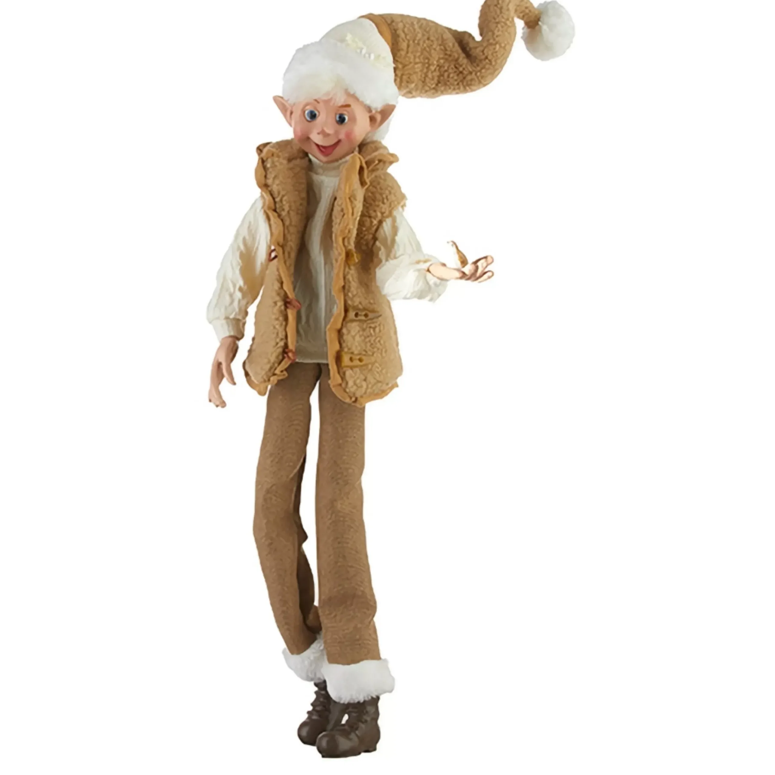 Beige Cozy Posable Christmas Elf (2 Styles) - 76Cm