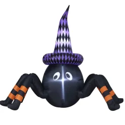 Black Halloween Inflatable Spider (Air Powered) - 122Cm