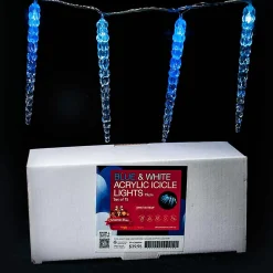 Blue And White Acrylic Icicle Lights With 15 Led (Set Of 15) - 19Cm