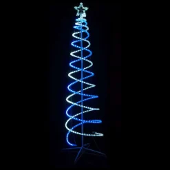 Blue White Double Spiral Led Ropelight Tree - 2.1M