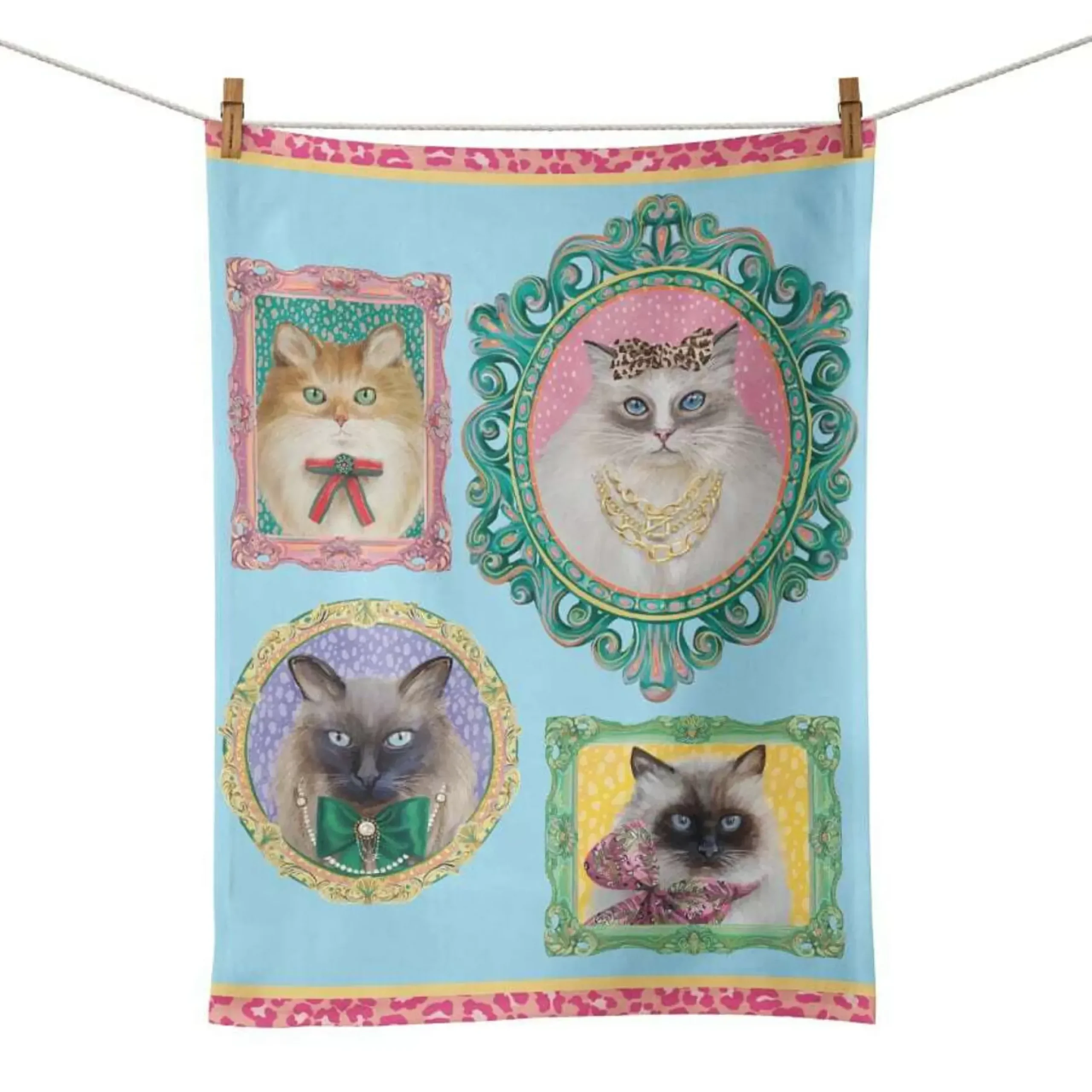 Bougie Pussy Society Tea Towel