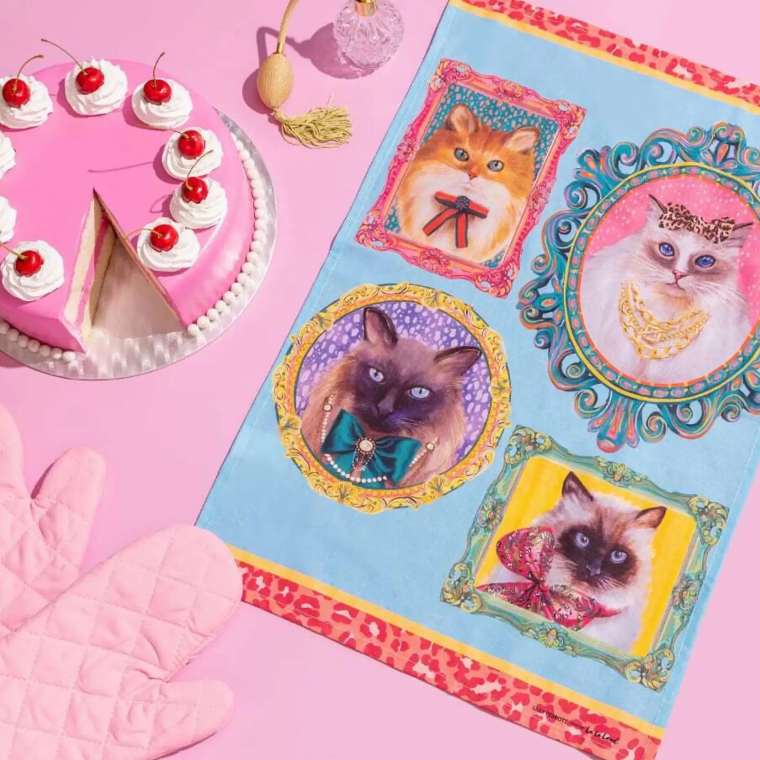 Bougie Pussy Society Tea Towel