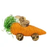 Brown Easter Bunny In Carrot Car - 35Cm