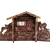Brown Nativity Stable - 45Cm