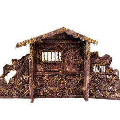 Brown Nativity Stable - 45Cm