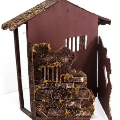 Brown Nativity Stable - 45Cm