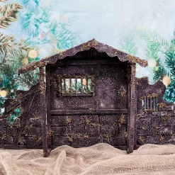 Brown Nativity Stable - 45Cm