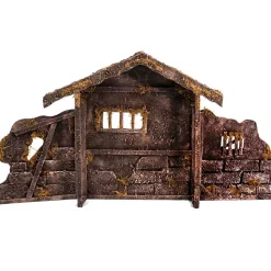 Brown Nativity Stable - 25Cm