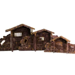 Brown Nativity Stable - 25Cm