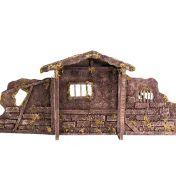 Brown Nativity Stable - 35Cm