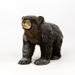 Brown Walking Bear Covered In Snow - 82Cm