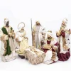 Burgundy Beige Green Nativity Set Noelle Collection (Set Of 6) - 106Cm