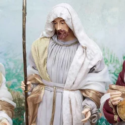 Burgundy Beige Green Nativity Set Noelle Collection (Set Of 6) - 106Cm