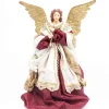 Burgundy Standing Angel With Flute - 35Cm