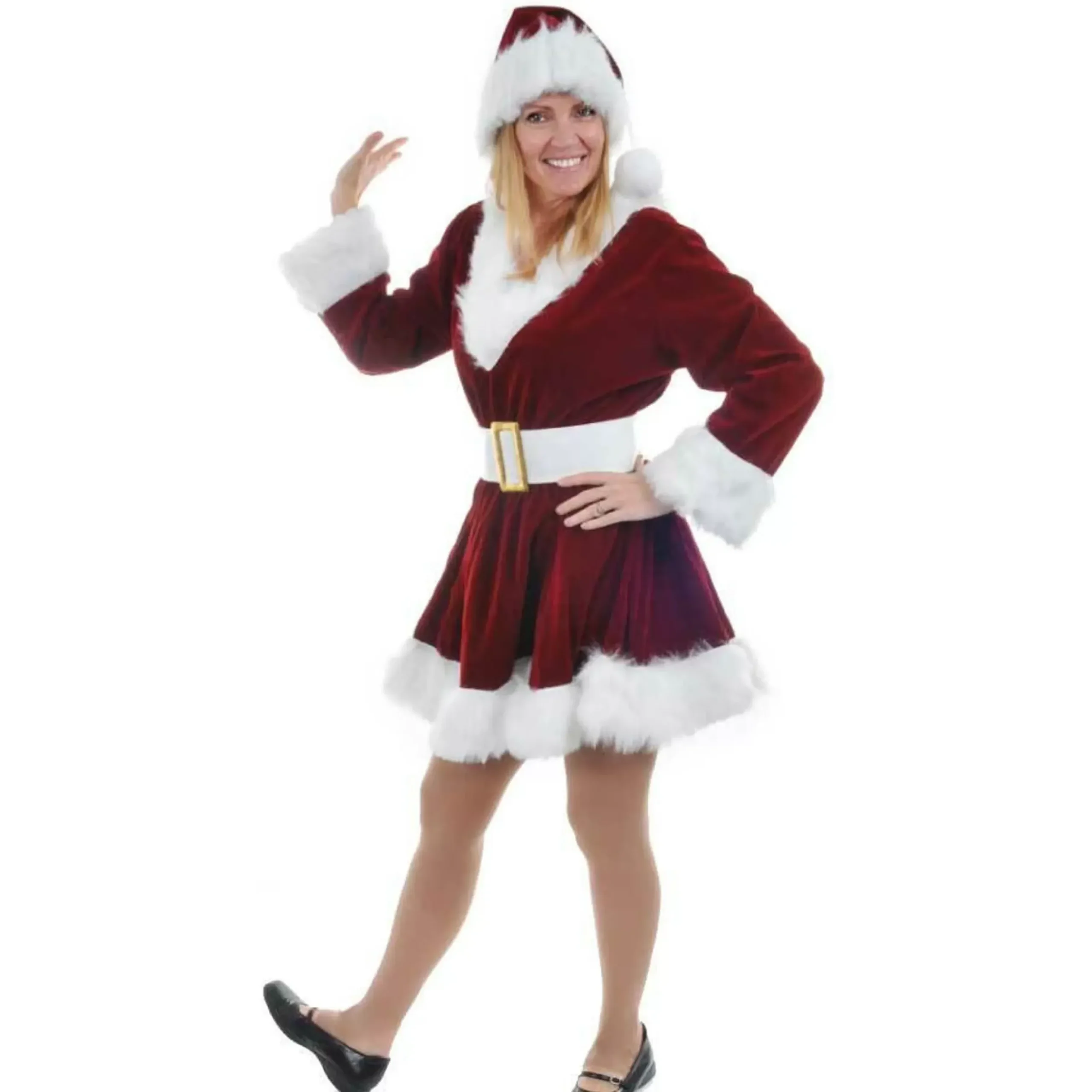 Burgundy Velvet Christmas Pixie Elf (Size 12-14)