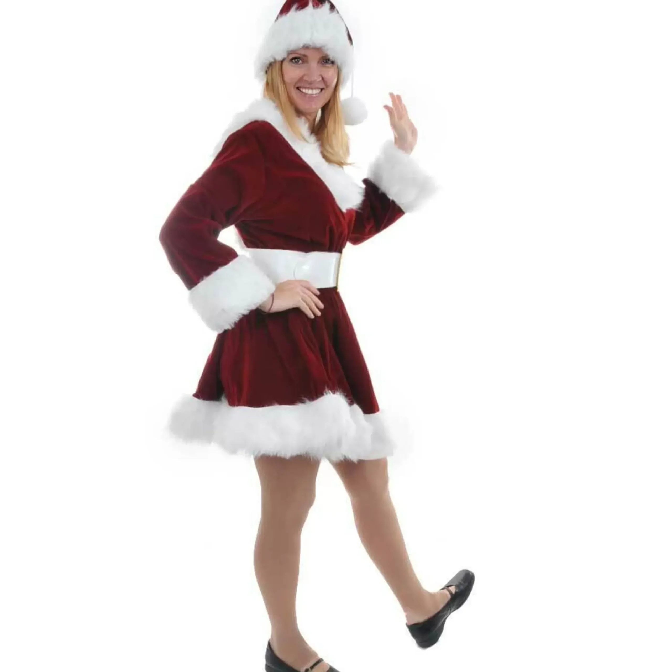 Burgundy Velvet Christmas Pixie Elf (Size 12-14)