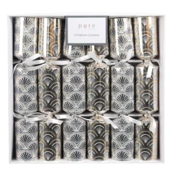 Champagne Filigree Platinum Cracker (Pack Of 6) - 35Cm