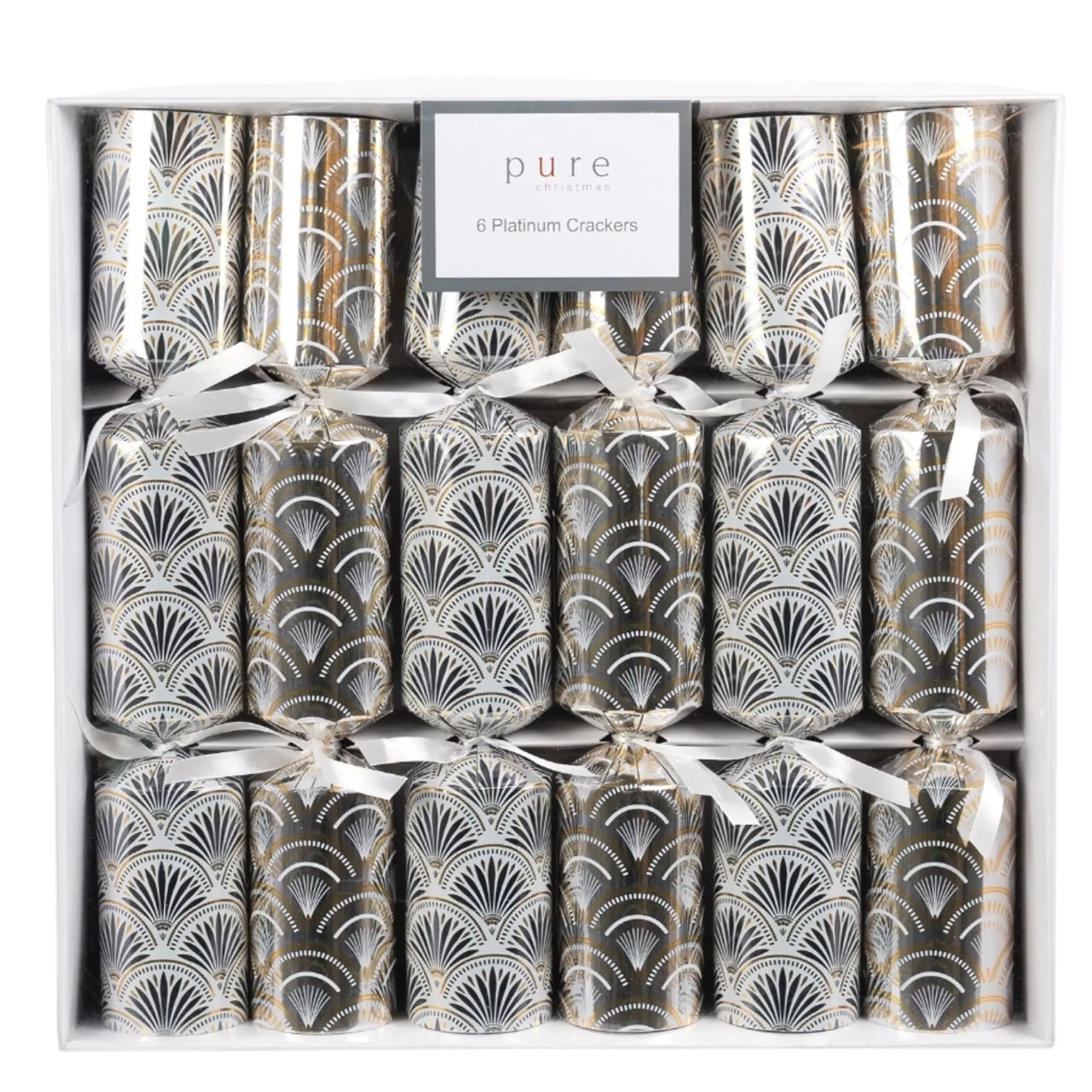 Champagne Filigree Platinum Cracker (Pack Of 6) - 35Cm