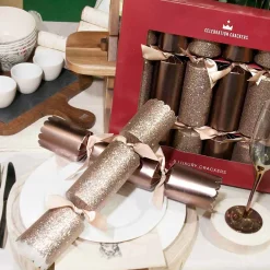 Champagne Mix Regency Christmas Crackers (Pack Of 6) - 33Cm