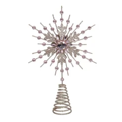 Champagne Pink Wire Jewel Star Tree Topper - 34Cm