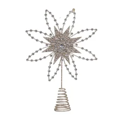 Champagne Wire Jewel Flowerburst Tree Topper - 27Cm