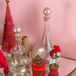 Cherry Red Starlight Sparkle Cone Tree - 43Cm