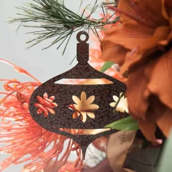 Christmas Bauble Decoration Moroccan Floral Garden Art - 9Cm