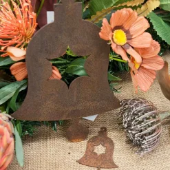 Christmas Bell Decoration Metal Garden Art - 25Cm