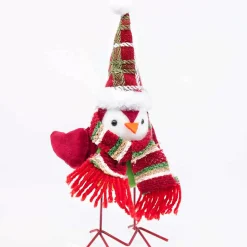 Christmas Bird With Hat And Scarf (4 Styles) - 25Cm