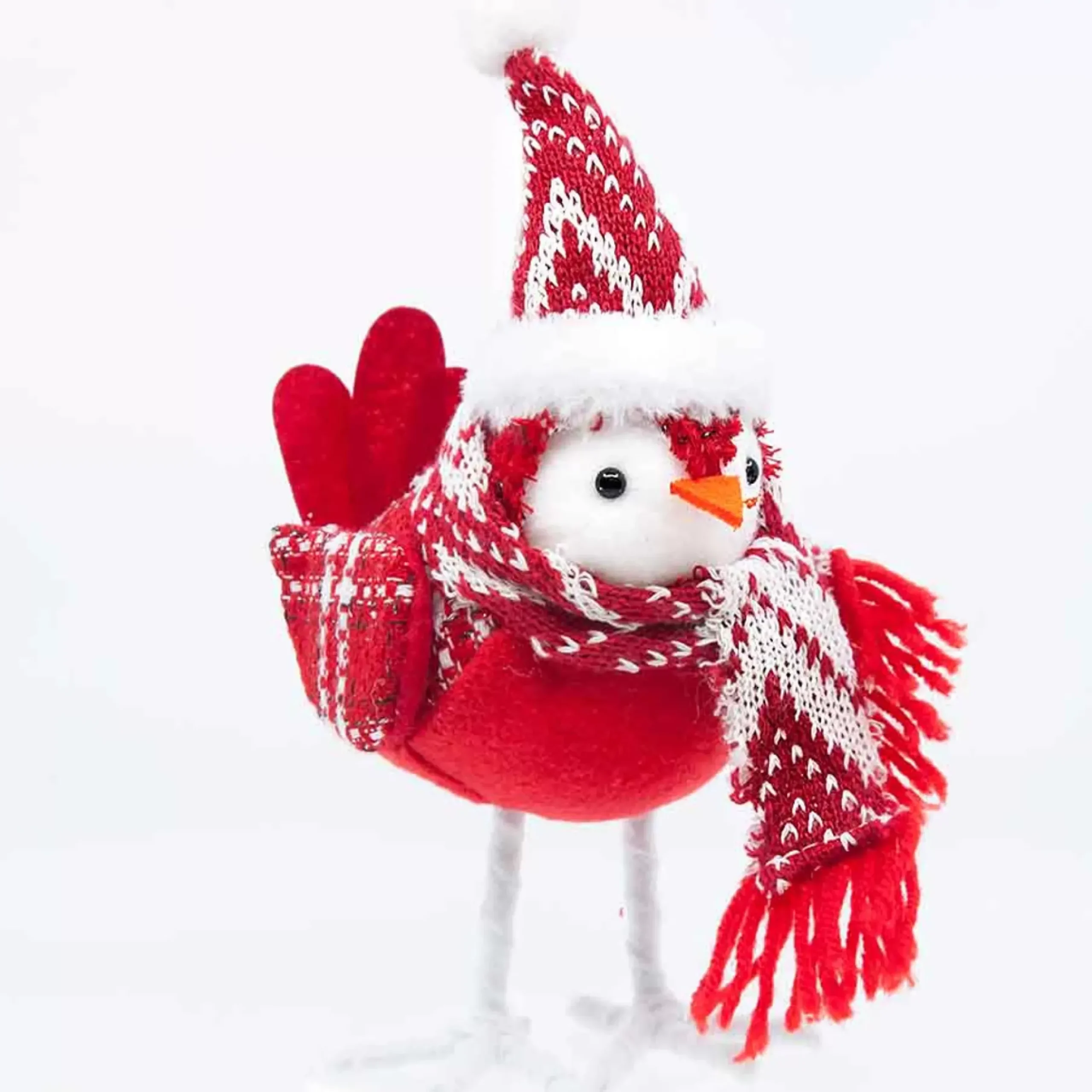 Christmas Bird With Hat And Scarf (4 Styles) - 25Cm