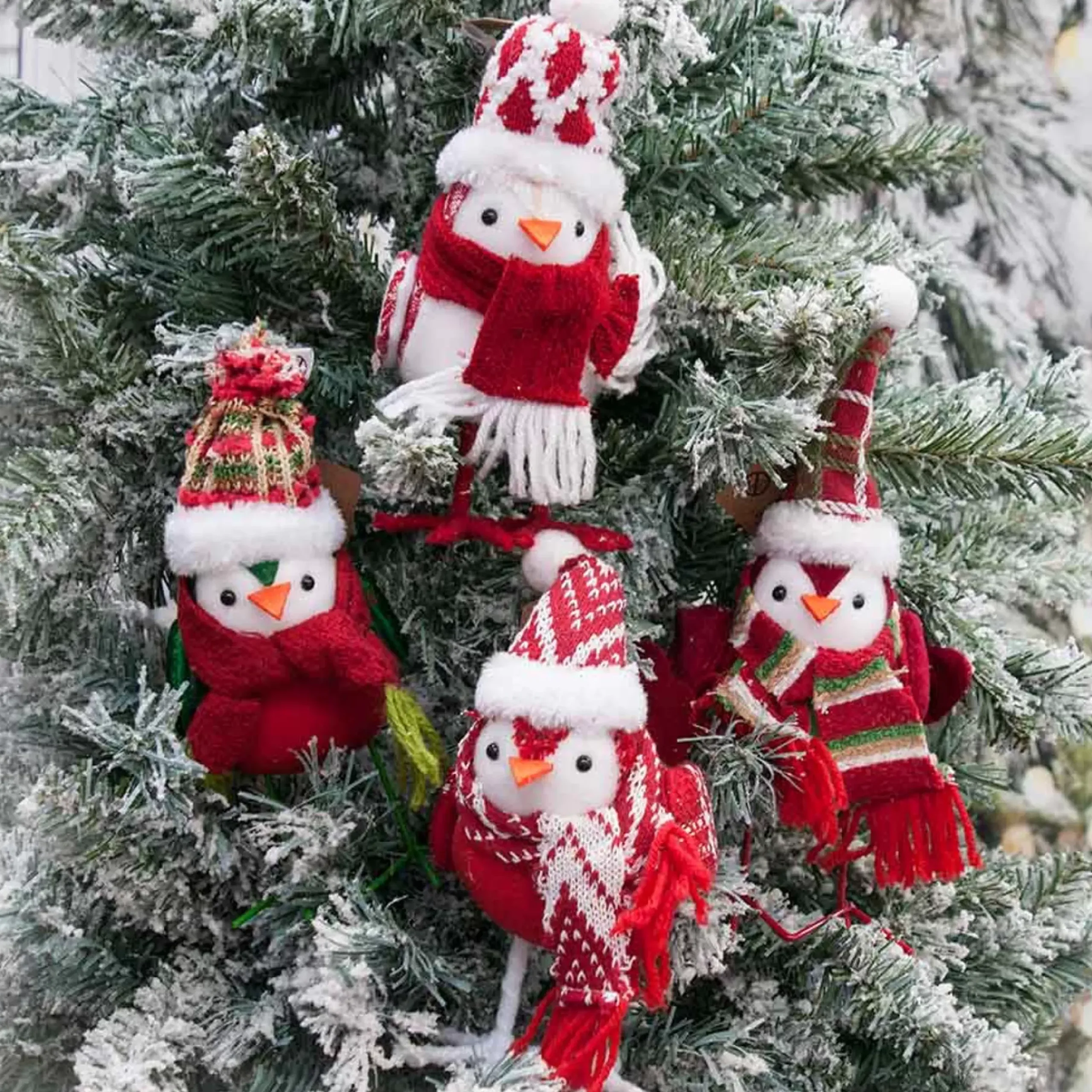 Christmas Bird With Hat And Scarf (4 Styles) - 25Cm