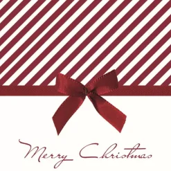 Christmas Bow Red Luncheon Napkin (Pack Of 20) - 33Cm