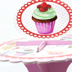 Christmas Cake Stand 3 Tier Printed - 37Cm